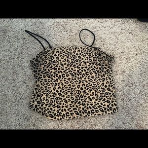 Cheetah Print Tank Top Crop Top